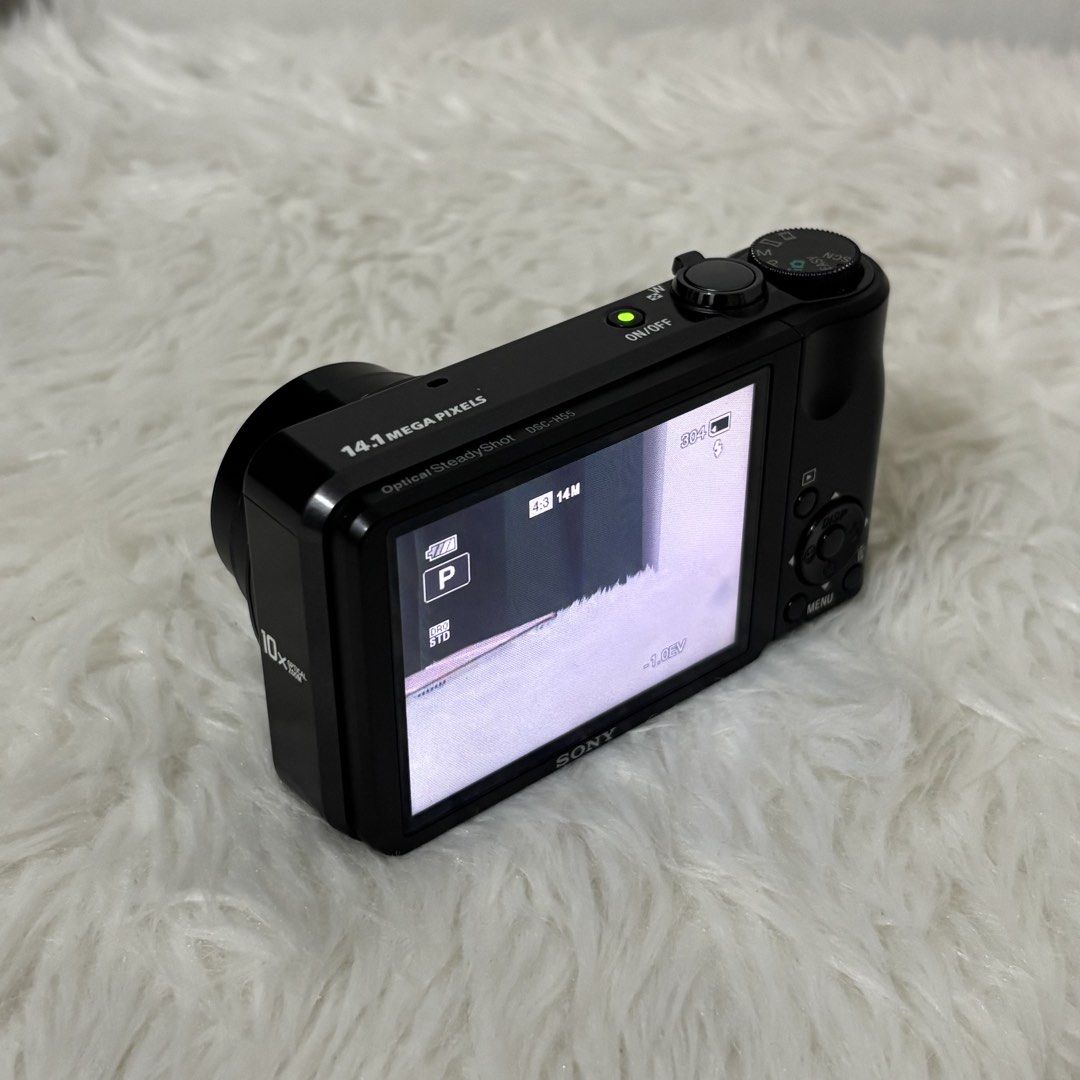 Black Sony Cybershot H55 Digital Camera (Category: Cameras) located in Bulacan. Submitted by sum1scloset (Listing ID 1460254042, Image 3). Description: SERIOUS BUSINESS ONLY, PLEASE. THOSE WHO WILL WASTE MY TIME WILL BE BLOCKED. • selling this cos i like my other sony cam better in terms of compactness as someone who prefers smaller bags 😁 • actual photos are posted. no time to take extra ones • HONEST ISSUES: minor scratches on the exterior, so