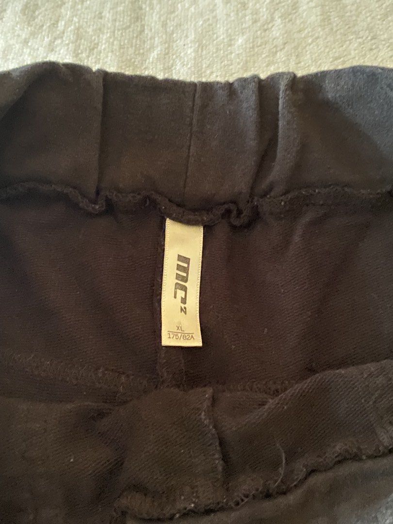 Black Track Pants with White Side Stripe - Size XL (Category: Other Bottoms) located in Batangas. Submitted by v.ukay (Listing ID 1460133908, Image 3). Description: - Black track pants - White stripes down the sides - Elastic waistband with drawstring - Two side pockets - Size XL but this was my S-sized sister - Ideal for casual wear or lounging.