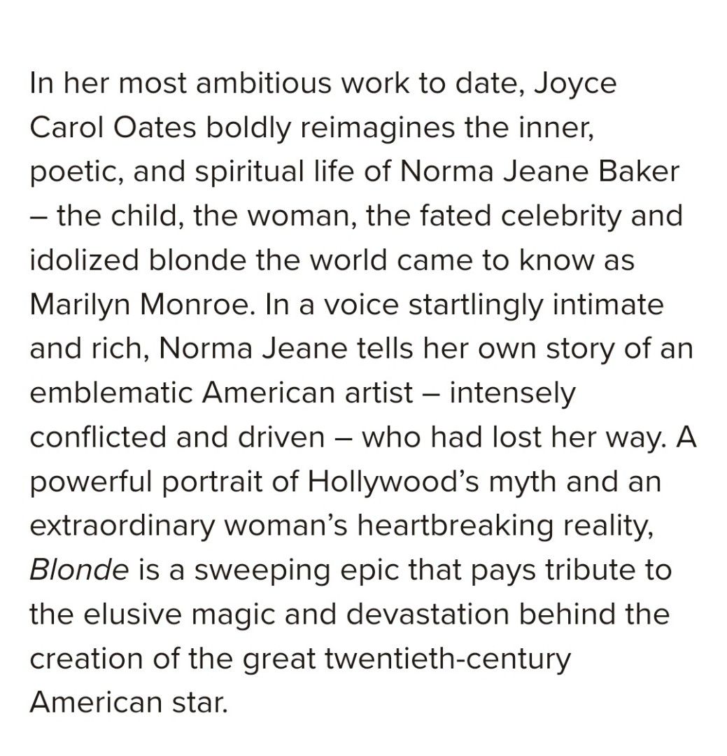 Blonde by Joyce Carol Oates (Category: Storybooks) located in Quezon City. Submitted by olienabooks (Listing ID 1460146412, Image 2). Description: Softbound/Paperback.
