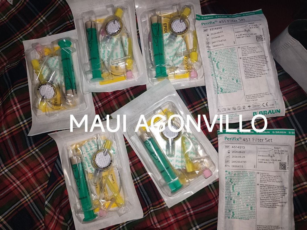 Braun Perifix 451 Filter Set and Epidural Kits (Category: Medical Supplies & Tools) located in Caloocan City. Submitted by anesinspire (Listing ID 1460259712, Image 1). Description: For sale po: B braun epidural catheter epid set Perifix 451 filter set g18 100% original 1k each 13k if take all Take all 15 Pcs, 13k na lang + 1 free portex epid cath Matagal pa po expiration Pwede din tingi below SRP Loc Caloocan.