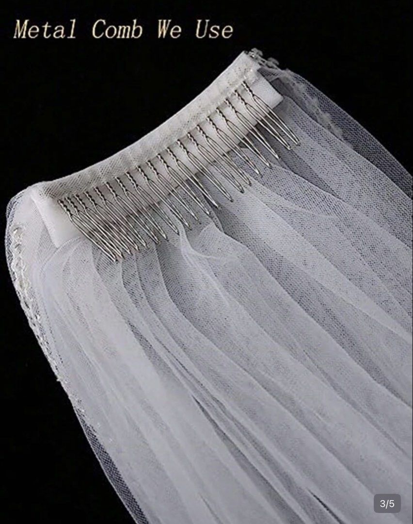 Bridal veil (Category: Evening dresses & gowns) located in Pototan. Submitted by tres_190725 (Listing ID 1460175731, Image 3). Description: One White Floral Elegant Cathedral Train Long Soft Mesh 2024 New Lace Metal Comb Bridal Veil Fall Clothes For Women.