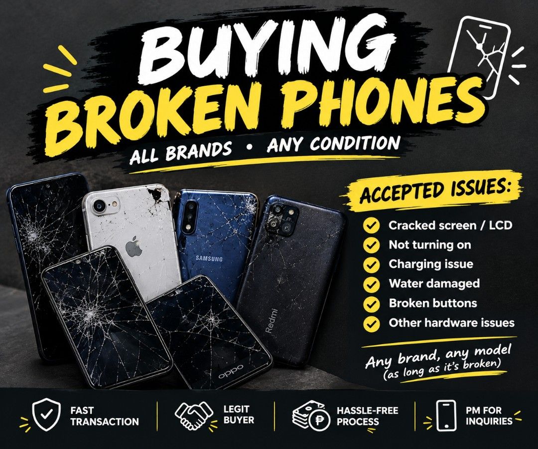 Broken phones (Category: Announcements) located in Batangas. Submitted by garment_street (Listing ID 1460126577, Image 1). Description: Buying po broken phones Mga naka tambak gawin nating pera.
