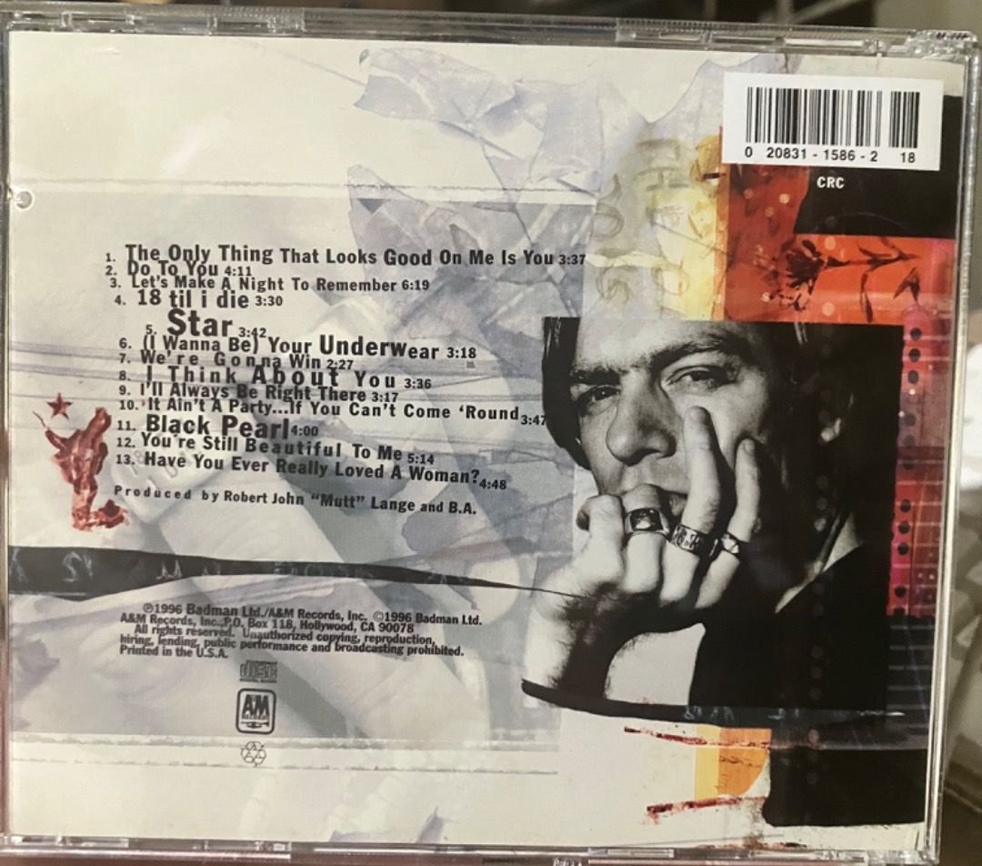 Bryan Adams '18 Til I Die' CD 1996 (Category: CDs & DVDs) located in Makati City. Submitted by zek2zoe (Listing ID 1460271180, Image 2). Description: Selling from my personal/family collection. - CD/case in very good and working condition - Original, Pressed in the USA, year 1996 Reason for selling: - Declutter and make room for storage - Bryan Adams '18 Til I Die' CD - Released in 1996 - Includes all 13 original tracks - Produced by Robert John 