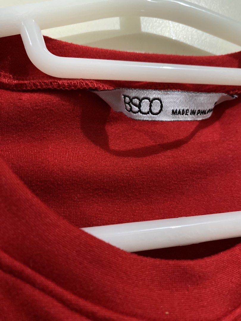 BSCO Red Fitted T-shirt (Category: Shirts) located in Taguig. Submitted by maly01_ (Listing ID 1460220427, Image 3). Description: - used once dm for inquiries :).