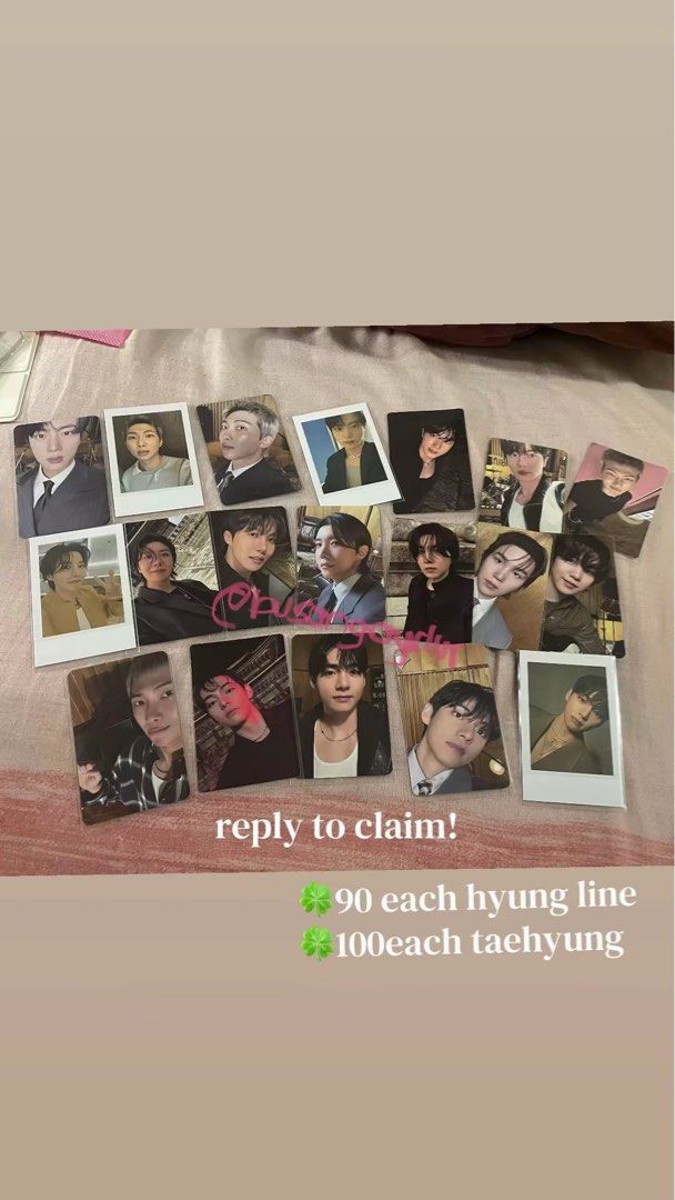 BTS ARIRANG PHOTOCARDS ALBUM (Category: Announcements) located in Manila. Submitted by minkookilvr (Listing ID 1460141066, Image 1). Description: arirang album pcs (rooted in music, rooted in korea, living legend and army bomb v4 pola pc) ₱90 each hyung line ₱100 each tae onhand payo | can offer long dop if 3+ kukunin .