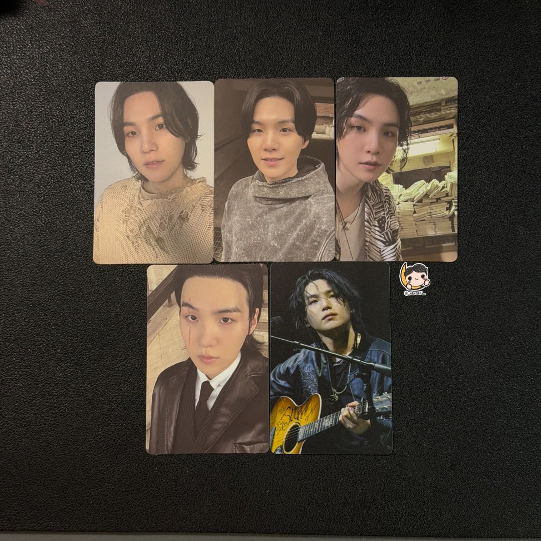 BTS DDAY Suga Yoongi Photocards (Category: K-Wave Merchandise) located in Caloocan City. Submitted by vkxmflti (Listing ID 1460228644, Image 1). Description: DDAY Suga Yoongi PCS — PAYO: php400 set + lsf — official, onhand — reply mine or dm to claim — vid condition: https://drive.google.com/drive/folders/1gmp0Vy-8fPBu8aizV4-QLnYP9Sx76N7-?usp=sharing mop: maya, gcash, bpi mod: j&t.