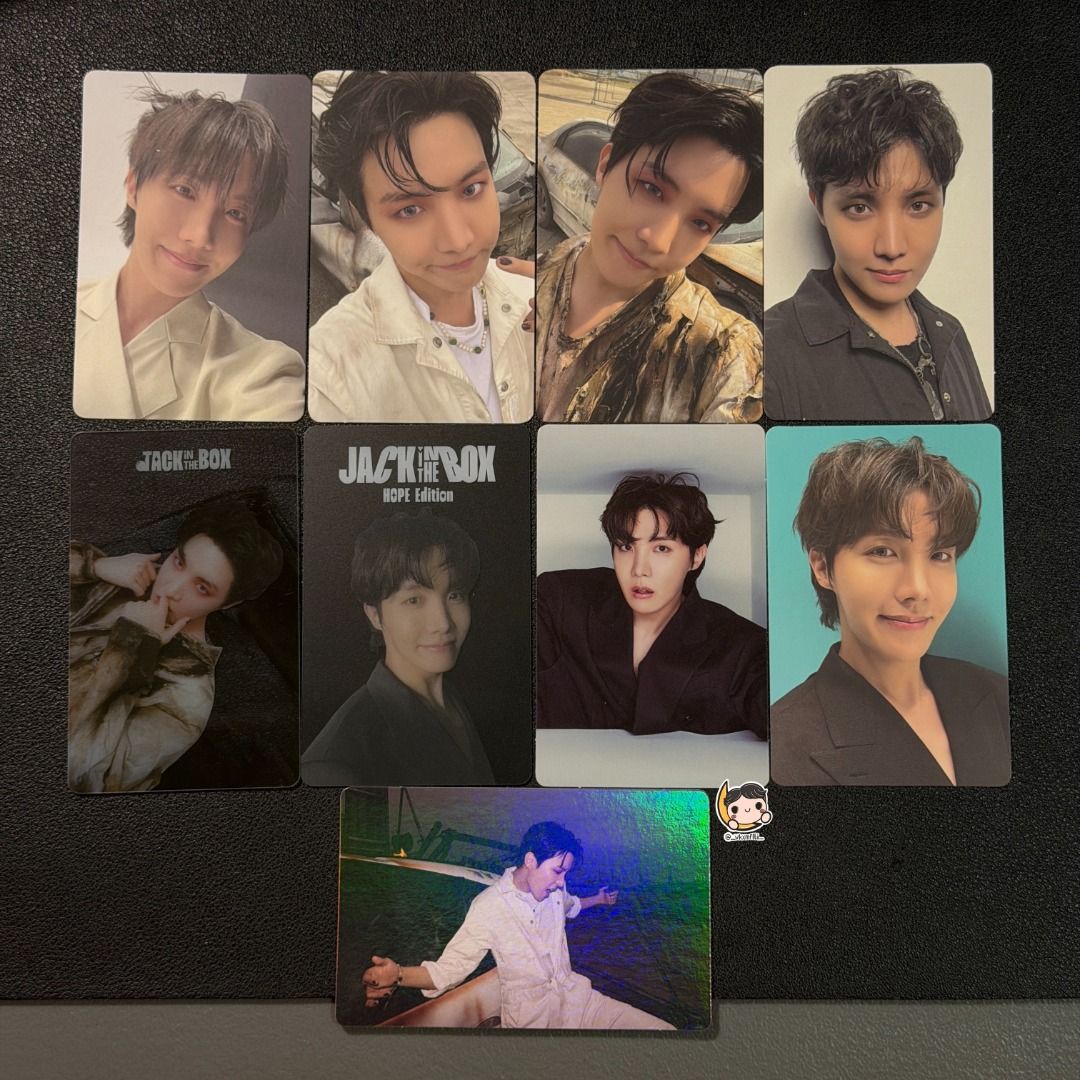 BTS JITB HOTS j-hope photocards (Category: K-Wave Merchandise) located in Caloocan City. Submitted by vkxmflti (Listing ID 1460228054, Image 1). Description: JITB HOTS j-hope PCS — PAYO: php500 set + lsf — official, onhand — reply mine or dm to claim — vid condition: https://drive.google.com/drive/folders/1RAYEspYHNSRvbqMnL0CgUb3lrxrs7ejP?usp=sharing mop: maya, gcash, bpi mod: j&t.