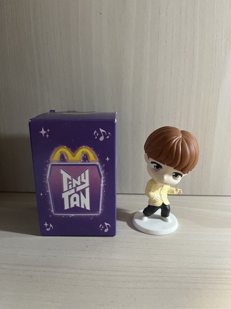 BTS x Tiny Tan Mcdonalds Happy Meal (Category: Designer & Blind Box Toys) located in Manila. Submitted by whimsieze (Listing ID 1460237204, Image 1). Description: -Jimin ver. -Throwback ver. -Has box and card .