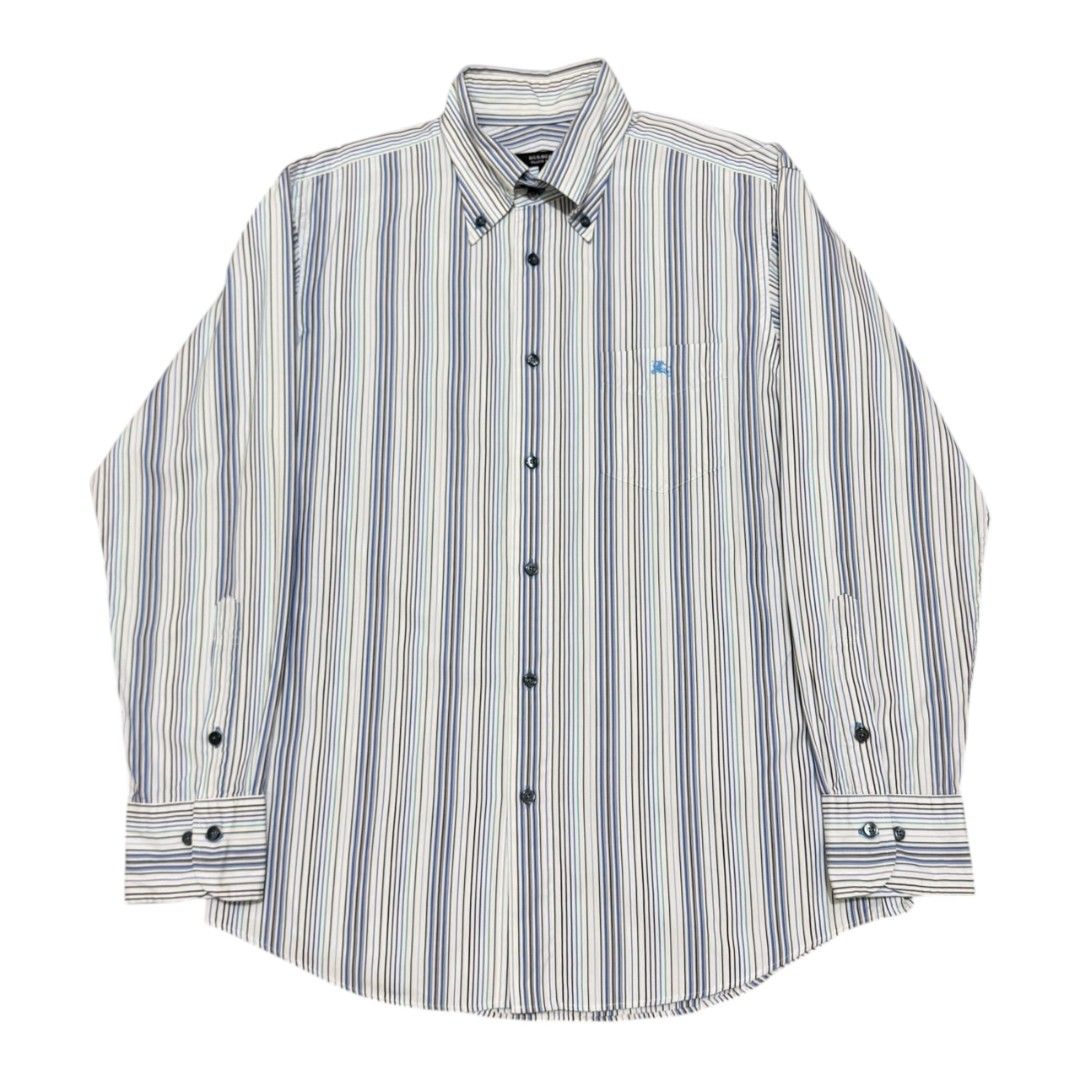 BURBERRY BLACK LABEL STRIPED BUTTON DOWN LONGSLEEVES SHIRT (Category: Formal Shirts) located in Dinalupihan. Submitted by aizzeestuffs (Listing ID 1460206541, Image 1). Description: Length:29" Width:21.5" Shoulder:18.5" Sleeves:23.5" Color may vary due to lighting. Pm for more Details. Old Money Luxury Designer..