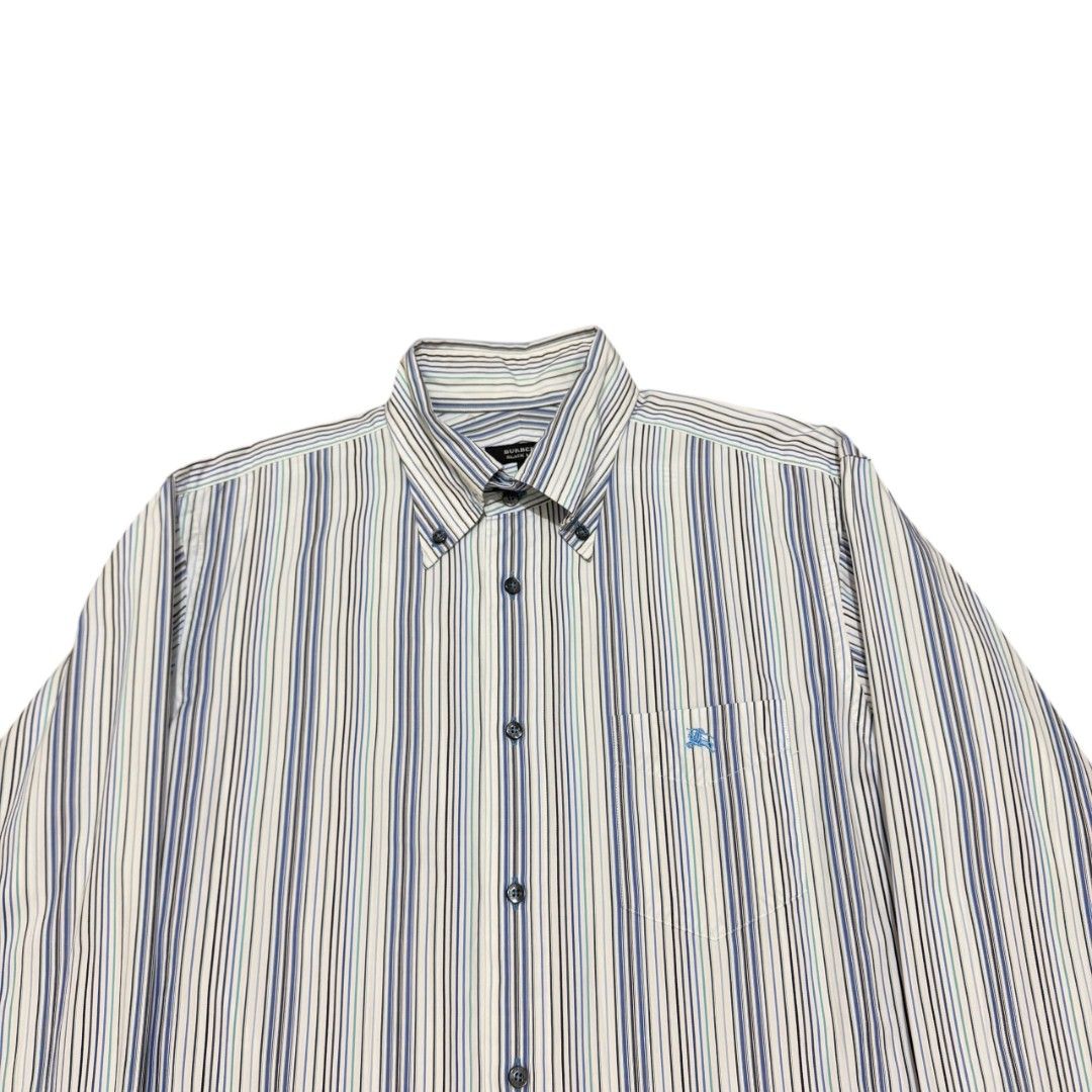 BURBERRY BLACK LABEL STRIPED BUTTON DOWN LONGSLEEVES SHIRT (Category: Formal Shirts) located in Dinalupihan. Submitted by aizzeestuffs (Listing ID 1460206541, Image 2). Description: Length:29" Width:21.5" Shoulder:18.5" Sleeves:23.5" Color may vary due to lighting. Pm for more Details. Old Money Luxury Designer..