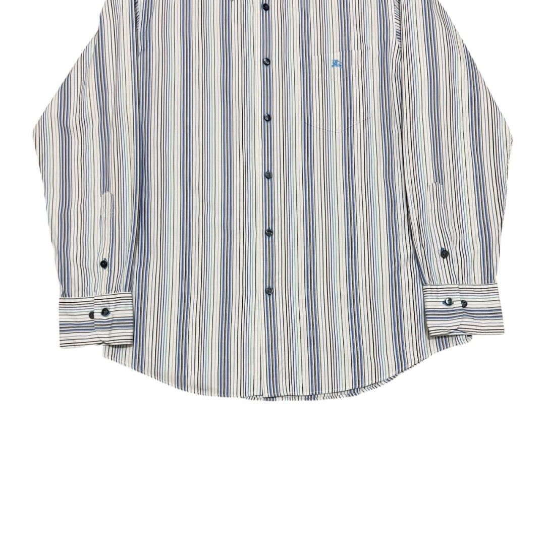 BURBERRY BLACK LABEL STRIPED BUTTON DOWN LONGSLEEVES SHIRT (Category: Formal Shirts) located in Dinalupihan. Submitted by aizzeestuffs (Listing ID 1460206541, Image 3). Description: Length:29" Width:21.5" Shoulder:18.5" Sleeves:23.5" Color may vary due to lighting. Pm for more Details. Old Money Luxury Designer..
