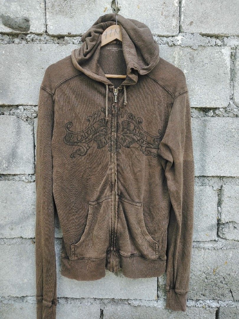Calvin klein (Category: Coats, Jackets and Outerwear) located in General Santos City (Dadiangas). Submitted by evolveorrepeat (Listing ID 1460133978, Image 1). Description: Calvin klein ribbed knit thermal full zip hoodie Size small on tag Pit to pit 22.5 L"27 Sleeve 30 Vintage graphic logo design,distressed wash Dm to purchase!.