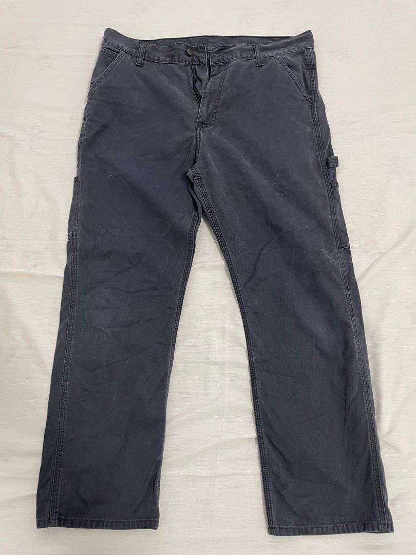 Carhartt WIP grey single knee pant II (Category: Trousers) located in Makati City. Submitted by crisbeooo (Listing ID 1460163264, Image 1). Description: Size 32 25.5” inseam length (tailored from 32) Faded color and visible signs of usage, no major issues.