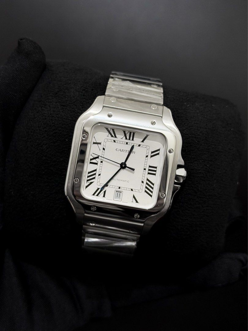 Cartier Santos Large 2024 White Dial (Category: Luxury Watches) located in Antipolo. Submitted by gold.authority (Listing ID 1460266848, Image 3). Description: CARTIER SANTOS LARGE 2024 WSSA0018 39.8mm Large Model Almost Brand New Condition Complete Inclusions Original Steel Bracelet and Leather Strap are both unused (Previous owner preferred using a separate Original Cartier leather strap, recently removed) Cartier Warranty Extended Until 2032 g