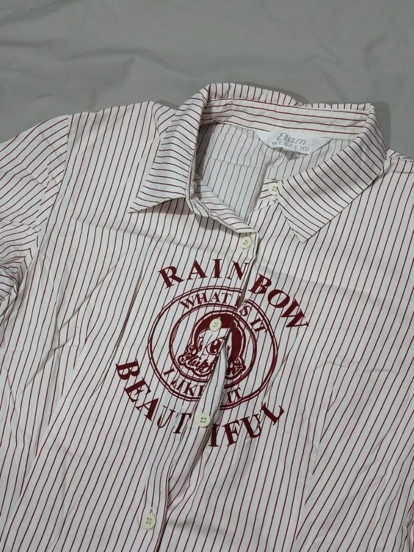 casual stripped blouse (Category: Blouses) located in Taguig. Submitted by declutterwirsh (Listing ID 1460216671, Image 1). Description: can fit to small to medium rfs: decluttering don't reach for it anymore.