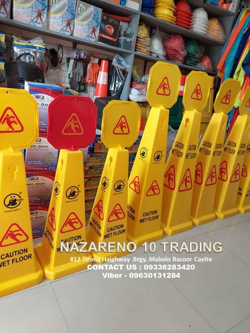 CAUTION WET FLOOR SIGN (Category: Looking For) located in Bacoor. Submitted by kajezame.2021 (Listing ID 1460173714, Image 1). Description: CAUTION WET FLOOR SIGN Also available: • Traffic cone • Stanchion Post Ball type • Hooded trash bin • Road Plastic Barrier • Spill boom • Fishing buoy • Stanchion Post • Solar Arrow Board For More Details and Discount Contact Ms. Karen NAZARENO 10 TRADING 0963 0131 284 0933 6283 420 0956 7028 557 0933 8559 51