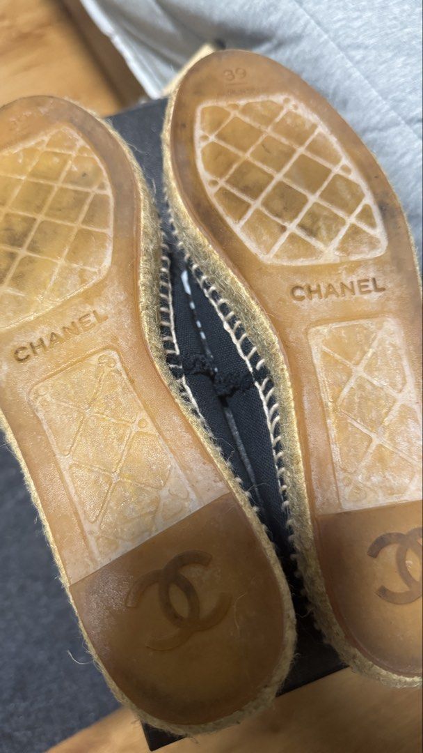 Chanel Black Canvas Espadrilles (Category: Sneakers & Footwear) located in Taguig. Submitted by niftyhandmedowns (Listing ID 1460186434, Image 3). Description: Authentic Lightly used (max 3x) Size 39.