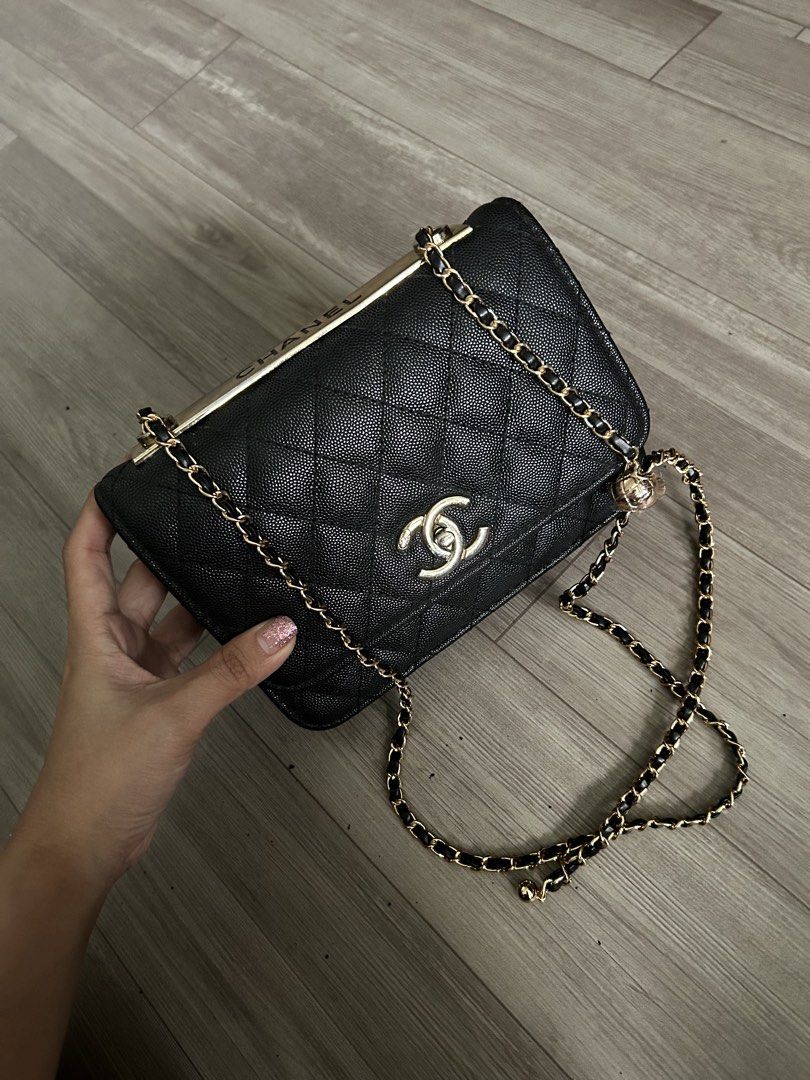 Chanel Wallet on Chain - Caviar leather (Category: Luxury Bags & Wallets) located in Manila. Submitted by mei.zumi (Listing ID 1460137407, Image 1). Description: Coded, but authenticity is not guaranteed. Condition: Overall: Minimal signs of use on the hardware and bottom interior. Leather: 10/10 — Like new. Interior: 9/10 — Slight leather dryness on the bottom, but no chipping. Hardware: Chain replaced with a brand-new one as the original was ta