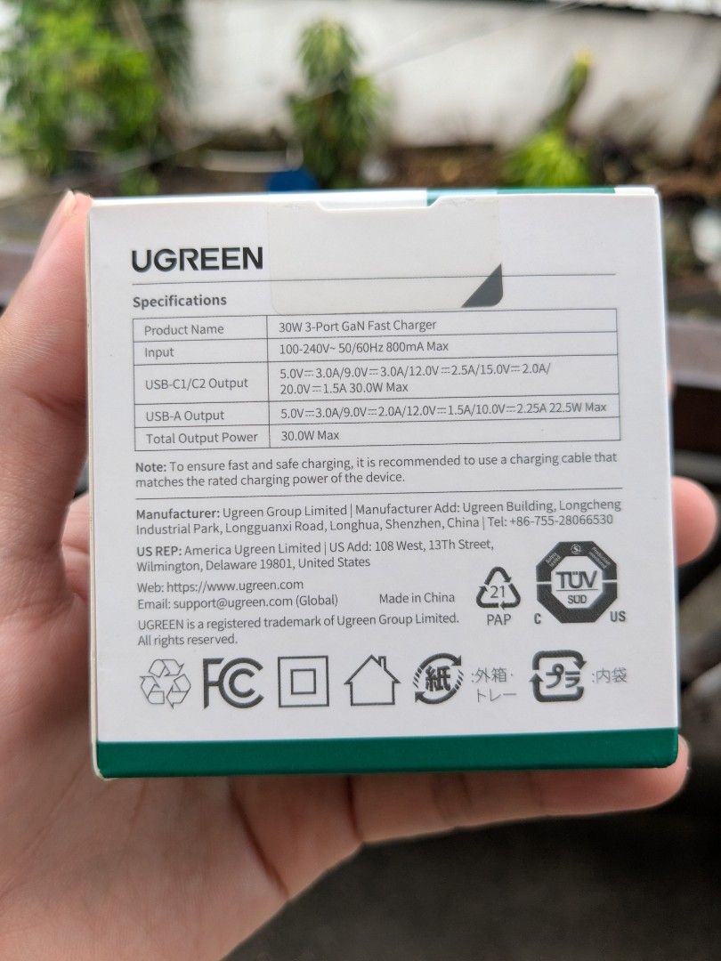 Charger 30W 3 Port UGREEN (Category: Chargers) located in Quezon City. Submitted by joewack (Listing ID 1460151502, Image 2). Description: UGREEN Charger 30W 3 Port original brand new sealed loc Quezon City shipping Lalamove Grab LBC cod/gcash/maya.