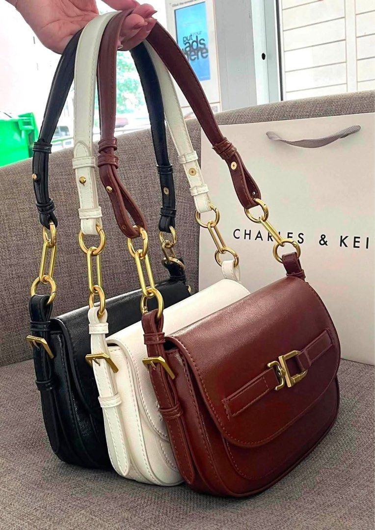 Charles & Keith Gwynne metallic-accent bag (Category: Cross-body Bags) located in Manila. Submitted by YSABELLE_MARGARETTE (Listing ID 1460138872, Image 2). Description: with 2 straps, box and paperbag mall pull out ✅ payment first thru gcash or bdo lalamove around manila.