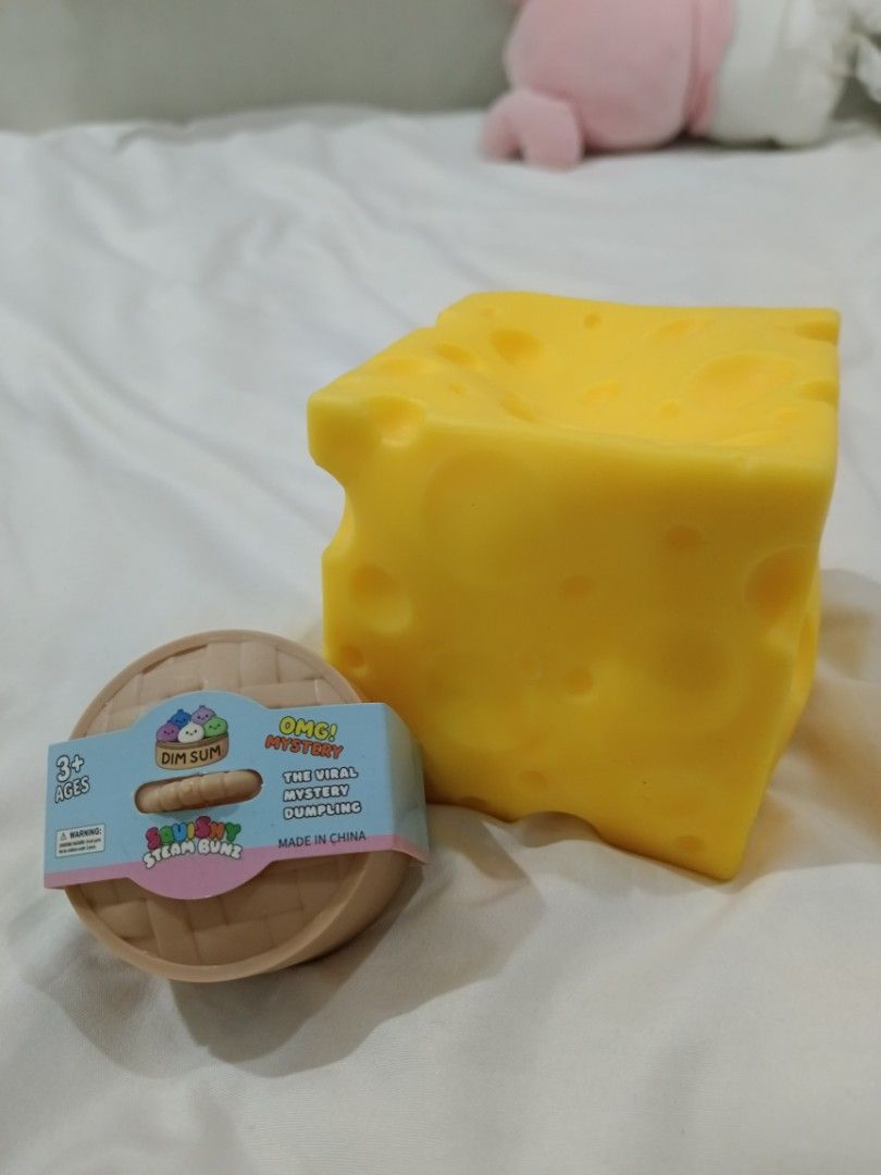Cheese Squishy Soft Clay Filled with FREE Mini Mystery Dumpling (Category: Designer & Blind Box Toys) located in San Juan City. Submitted by chanellycloe (Listing ID 1460216810, Image 2). Description: °lalamove only °gcash only °no issue °no box °soft clay filled °squishy.