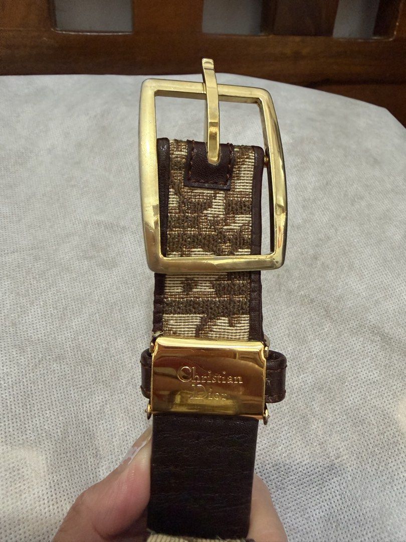 Christian Dior Monogram Vintage Brown Belt (Category: Belts) located in Makati City. Submitted by petite_preloved2 (Listing ID 1460154614, Image 2). Description: 100% Authentic Christian Dior Can fit up to 24 inches waistline only Hardware is still gold Leather part has signs of being vintage Overall still pretty belt.