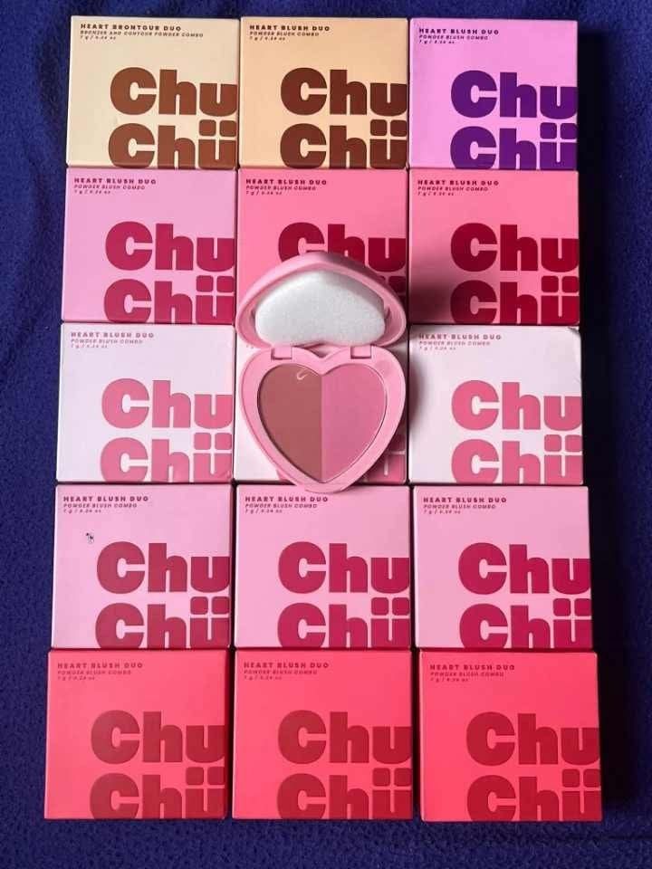 chuchu blush (Category: Vision Care) located in Manila. Submitted by mystic_rina (Listing ID 1460243859, Image 2). Description: 💗Chuchu heart duo blush 210 retail 200 min of 2 - dear lily (2) - love candy (2) - daring babe (2) - peachy pop (1).