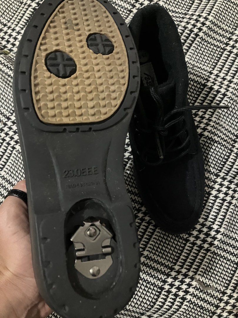 Classy suede ankle boots (Category: Boots) located in Angeles City. Submitted by jnwsurplus (Listing ID 1460172986, Image 3). Description: black suede lace-up ankle boots with moc-toe stitching and a thick platform sole..