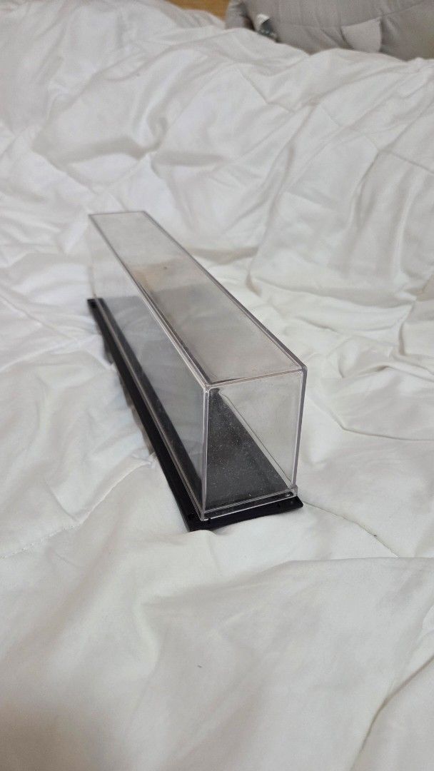 Clear Plastic Display Case with Black Base (Category: Storage Boxes & Baskets) located in Bacoor. Submitted by nahalili1 (Listing ID 1460164145, Image 3). Description: Figure display case - Length 29.5cm - Height 9cm - Width 6.5cm For free, just pay for shipping.