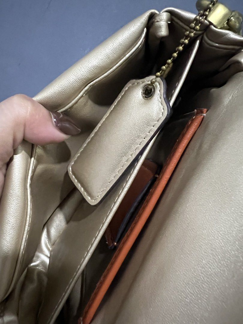 Coach Pillow Tabby Shoulder Bag 18 Gold (Category: Luxury Bags & Wallets) located in Manila. Submitted by frvryhang_ (Listing ID 1460242923, Image 3). Description: Bought in japan Logo has some flaws With extra strap.