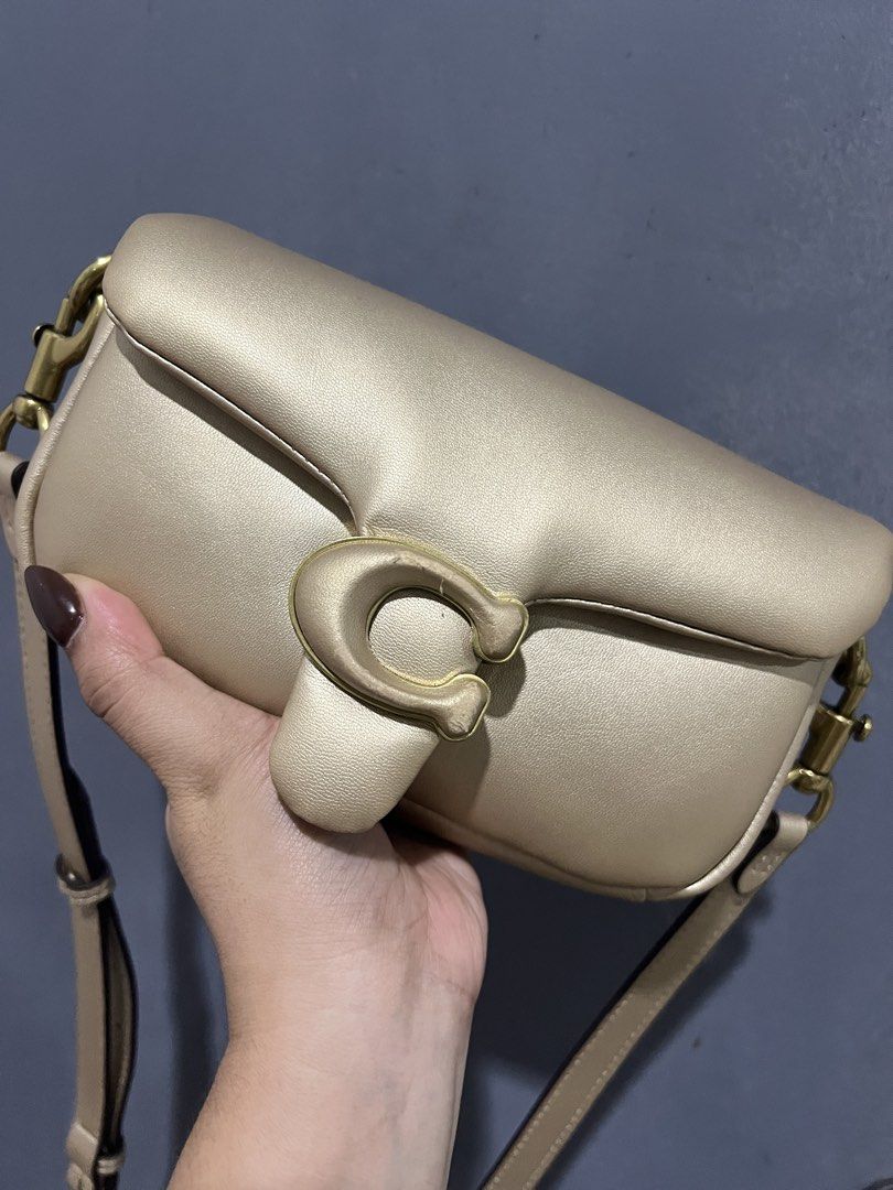 Coach Pillow Tabby Shoulder Bag 18 Gold (Category: Luxury Bags & Wallets) located in Manila. Submitted by frvryhang_ (Listing ID 1460242923, Image 2). Description: Bought in japan Logo has some flaws With extra strap.