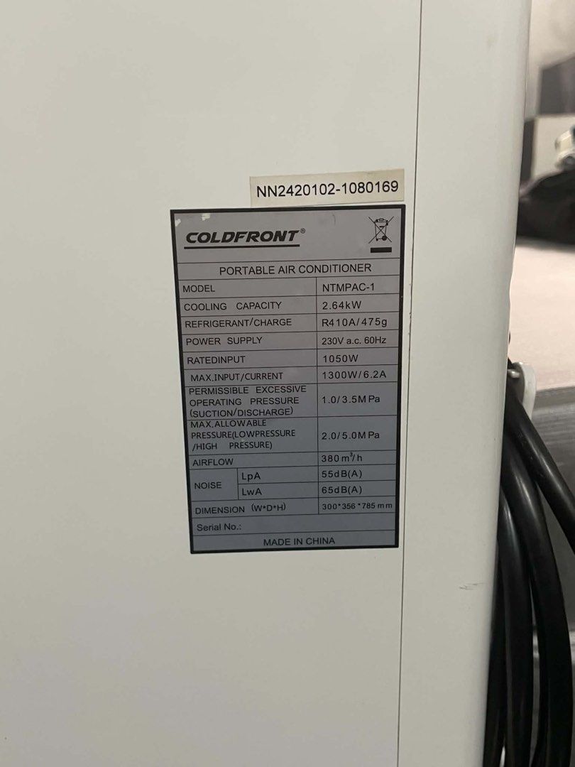 COLDFRONT (by Toughmama) Portable AC with Dehumidifier (Category: Other Home Appliances) located in Santa Rosa. Submitted by jiminloi (Listing ID 1460237837, Image 3). Description: Portable AC with Dehumidifier Coldfront by Toughmama 1.5 yr old No Issue Good condition Seldom use Complete accessories With remote control Rfs need funds/upgrade 1.3 HP Semi inverter Selling it for ₱10,000 original price is around ₱18,000+ Location: Biñan Laguna For p