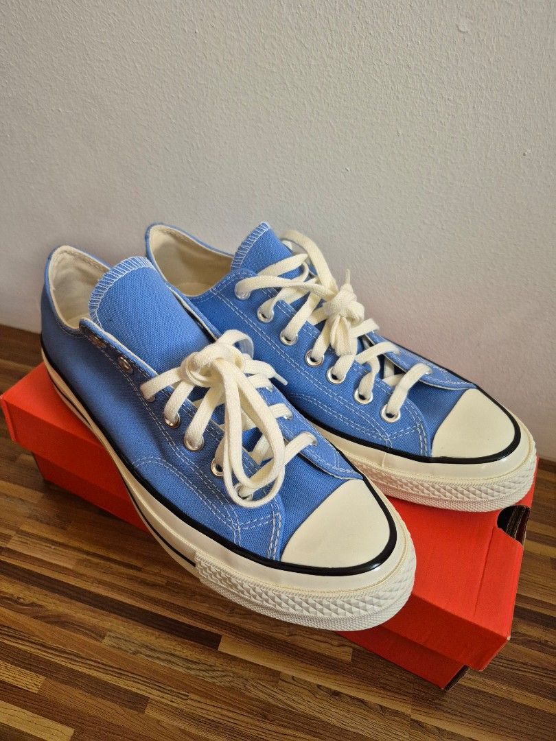Converse Chuck Taylor 70s Low Open Sky (Category: Casual Shoes) located in Tarlac. Submitted by tiegoods (Listing ID 1460137012, Image 2). Description: Used Once Only Complete with box Size 8.5 US Mens Shipping via J&T.