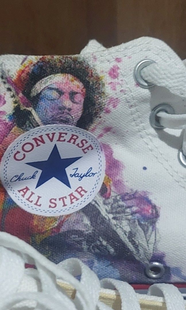Converse Chuck Taylor Special Custom Jimi Hendrix Graphic (Category: Sneakers) located in Manila. Submitted by myelite.otakuworld (Listing ID 1460281071, Image 3). Description: Converse shoes Special Custom Graphic featuring Jimi Hendrix on white canvas upper Size 6 Men 8 Women equal EU 39 Statement piece for your sneaker collection or to wear.