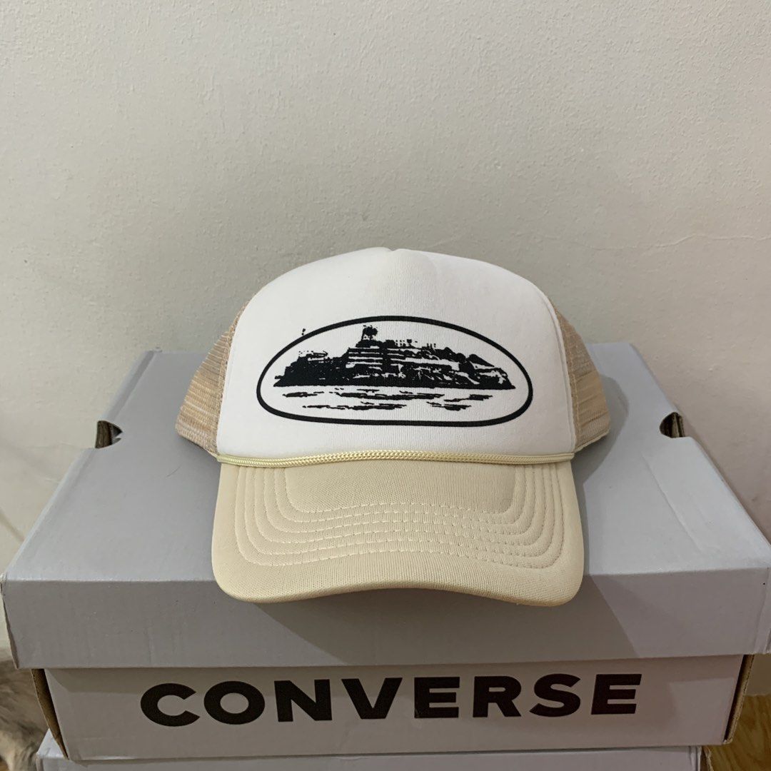 CORTEIZ Alcatraz trucker hat crème (Category: Caps & Hats) located in Pasig City. Submitted by paymelikelandlord (Listing ID 1460181045, Image 1). Description: CORTEIZ Alcatraz Trucker hat crème color Way Net cap Excellent condition as new 1350 shipped .