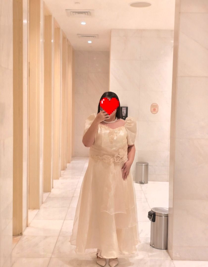 Cream Modern Filipiniana Plus Size (Category: Dresses) located in Makati City. Submitted by elysiansunoo (Listing ID 1460155278, Image 2). Description: - Elegant cream formal Filipiniana - can fit up to 2XL (person on photo is an XL, kinda loose on the upper body for an XL body frame) - used twice and is in an almost new condition. price is negotiable. .