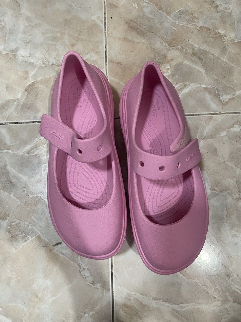Crocs Stomp Mary Jane in Pink (Category: Flats & Sandals) located in Manila. Submitted by talas.pieces (Listing ID 1460197924, Image 2). Description: Crocs Stomp Mary Jane in Pink FOR SALE PRICE: ₱1,500 Condition: Pre-loved shoes Worn ONCE only Color way: Pink Size: 7 SRP/Bought before: ₱4,495 Mode of Payment: BPI/GCASH/Maribank Delivery: J&T or Lalamove .