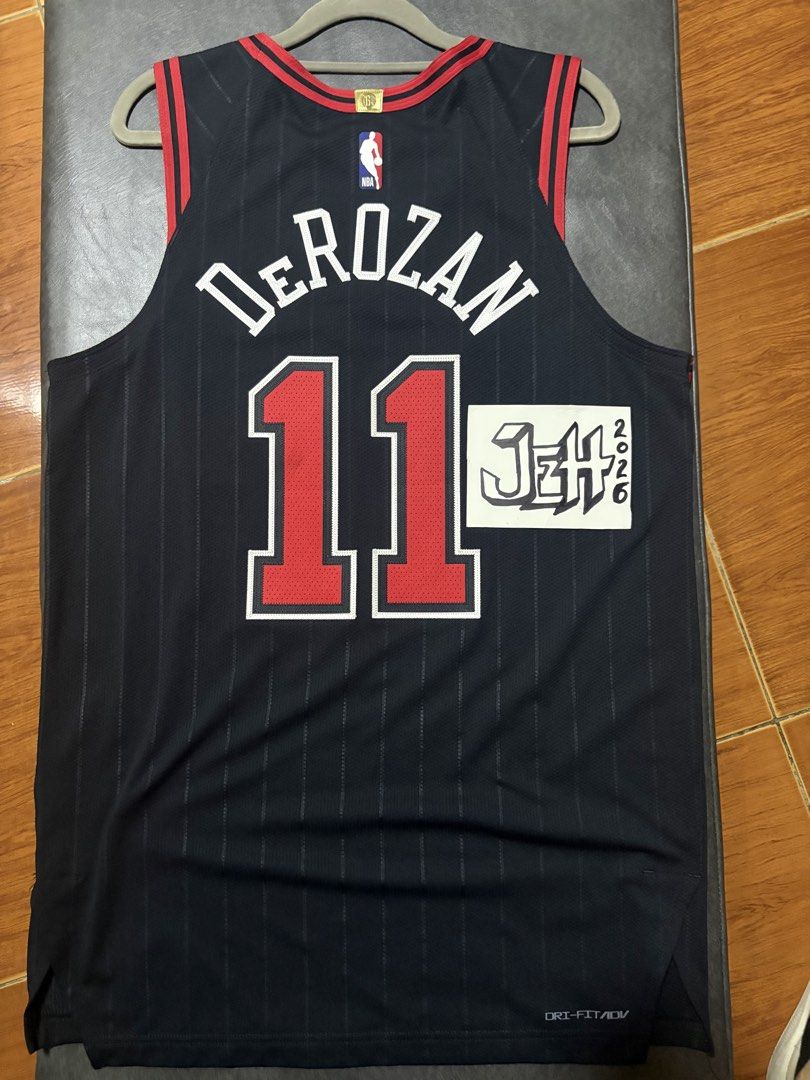 DeMar DeRozan Chicago Bulls Jersey #11 Authentic (Category: Activewear) located in Quezon City. Submitted by onlinedeclutterr (Listing ID 1460209682, Image 2). Description: - Authentic Chicago Bulls Jersey - Features DeMar DeRozan #11 - Classic black with pinstripes design - Made with Nike Dri-FIT material for comfort - Size 44 - Ideal for any dedicated Bulls fan 6,500 + Shipping ( Slightly Negotiable).
