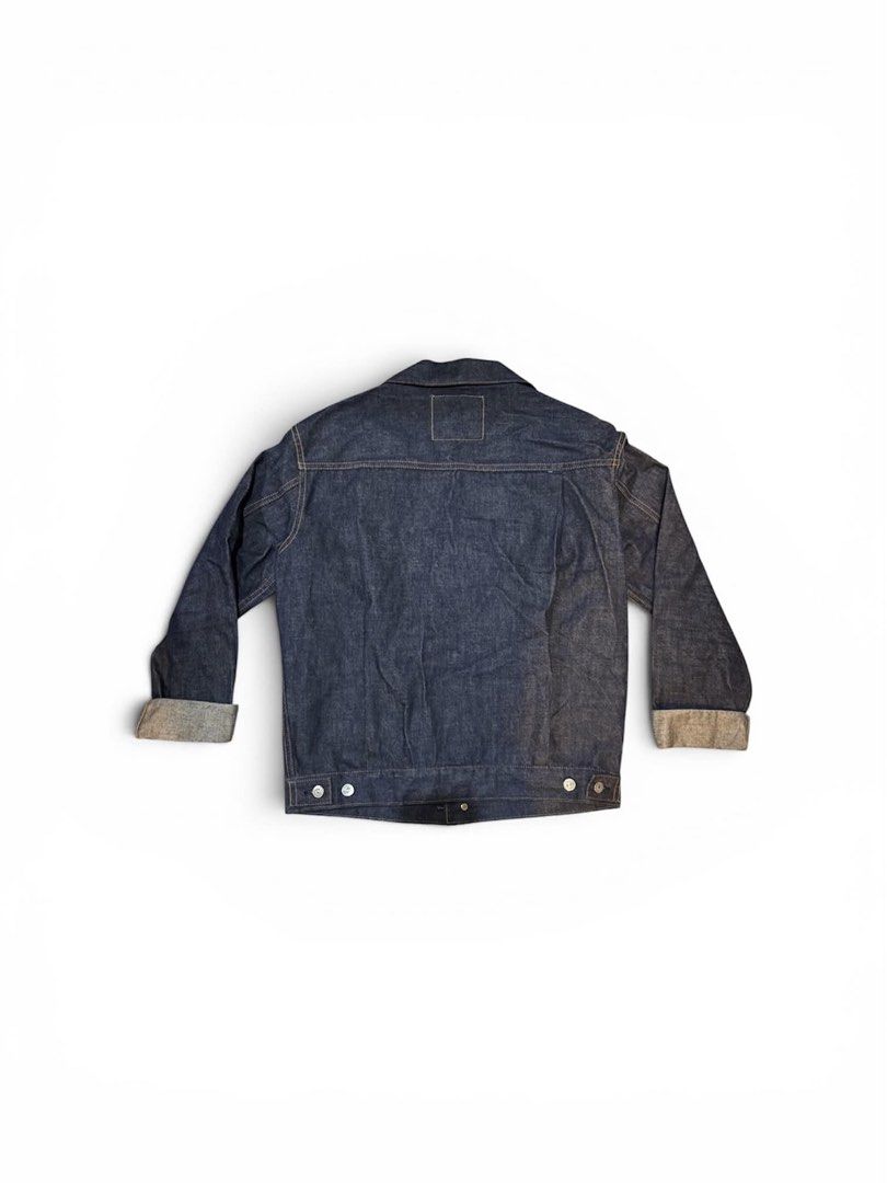 Denime Type 2 Jacket 232 - Denim Jacket (Category: Coats, Jackets and Outerwear) located in Quezon City. Submitted by elkanr (Listing ID 1460207056, Image 2). Description: Denime Type 2 Jacket 232 For the denim crowd, iykyk 🫡 Purchased from Signet for ₱15,800.00 Selling for only ₱9,000.00 negotiable Used four times Unwashed Color rate 10/10 Size 38, fits M-L DIMES: Shoulders: 52cm Chest: 56cm Back length: 64cm Sleeve: 65cm More details: “DENIME”