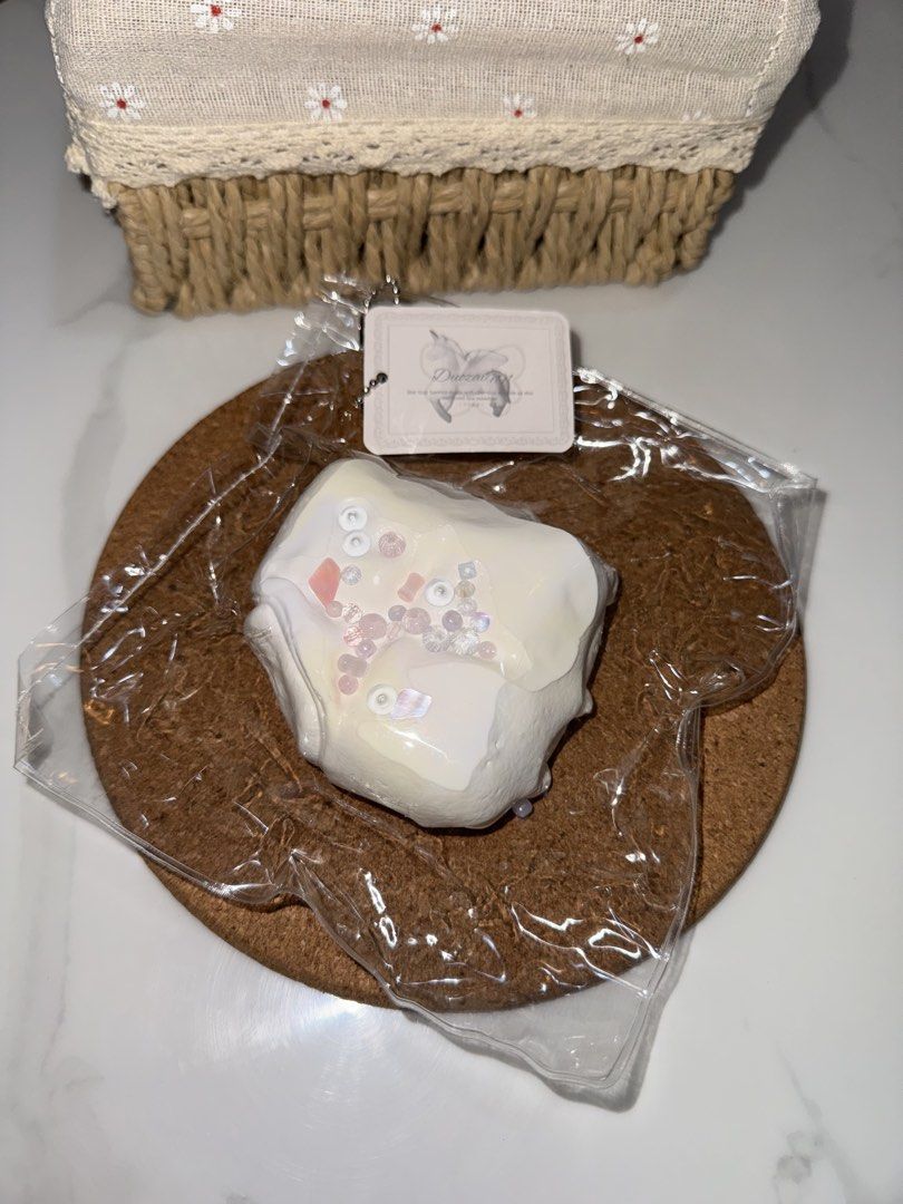 Duozai Studio Melted White Choc Taba Squishy (Category: Designer & Blind Box Toys) located in Baliuag. Submitted by shaiilv (Listing ID 1460278974, Image 1). Description: Slow Rising Handmade Taba Squishy! Big and satisfying to squish! ~ with extra clear pouch.