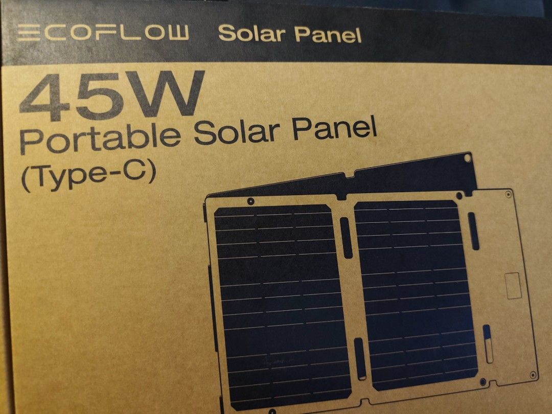 ECOFLOW Portable Solar Panel (Category: Other Home Appliances) located in Makati City. Submitted by kittabs (Listing ID 1460142591, Image 1). Description: For Sale: EcoFlow 45W Portable Solar Panel ​Condition: Brandnew RFS: Not being used ​Package Includes: ​EcoFlow 45W Portable Solar Panel ​Original packaging & Quick Start Guide ​DC5521 to XT60i charging cable ​Carabiner hooks for easy mounting ​Key Features: ​Compact, foldable, and lightweight—