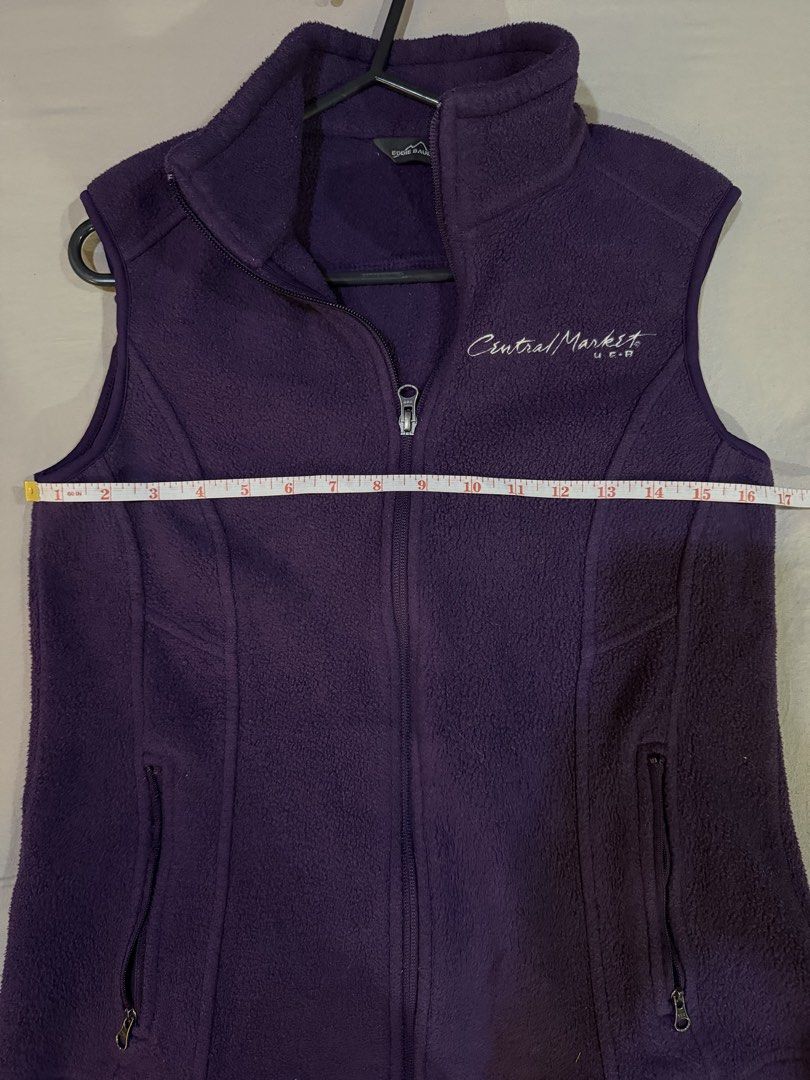 Eddie Bauer Purple Fleece Vest (Category: Coats, Jackets and Outerwear) located in Mandaluyong City. Submitted by xela.tings (Listing ID 1460209928, Image 3). Description: Full zip front closure Two zippered hand pockets .