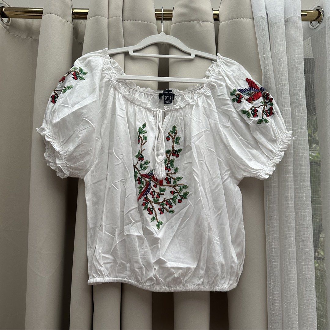 Embroidered Bohemian Top (Category: Blouses) located in Cainta. Submitted by tooonico (Listing ID 1460218603, Image 1). Description: RFS: Decluttering MOP: GCash/Maya/Maribank/UB .