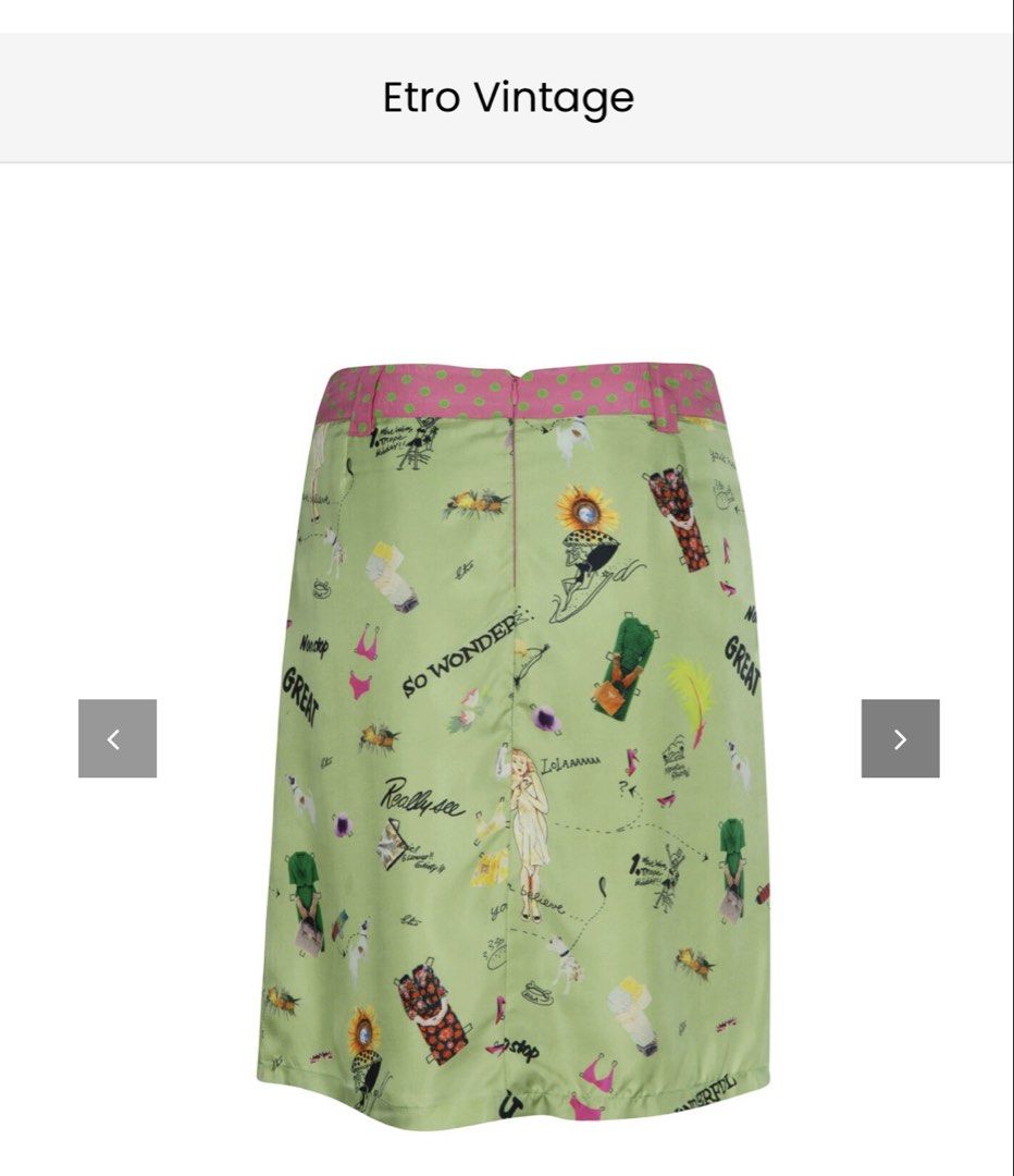Etro vintage skirt (Category: Skirts) located in Davao. Submitted by mj_designervintagecurator (Listing ID 1460235200, Image 2). Description: 📌in good condition 📌waist 30- hips 38- length 22 inches.