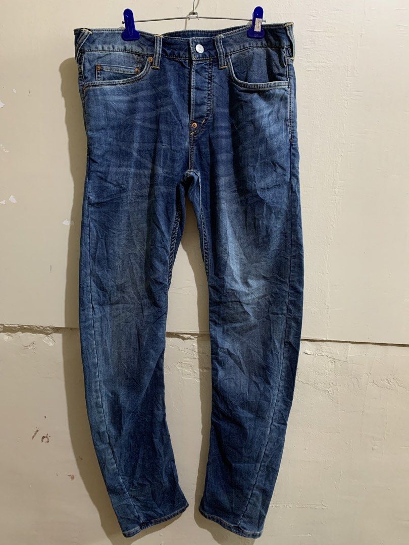 EVISU Jeans Blue Denim Button Fly with Logo Print (Category: Jeans) located in Marawi City. Submitted by biidnillah (Listing ID 1460155243, Image 2). Description: - Authentic Evisu Blue Denim Jeans - Size: 29+ size 32x34 -length :42 - Features iconic Evisu logo print down the legs - Classic button fly -lightweight denim stretch .