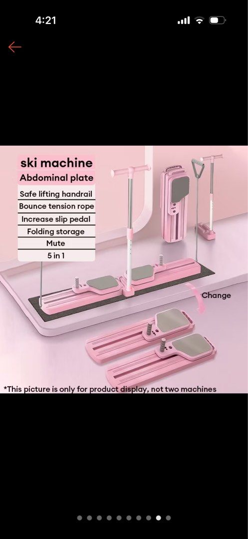 Exercise Ski machine (Category: Cardio & Fitness Machines) located in Seberang Jaya. Submitted by shirlyn1018 (Listing ID 1460108946, Image 2). Description: Only for pick up.