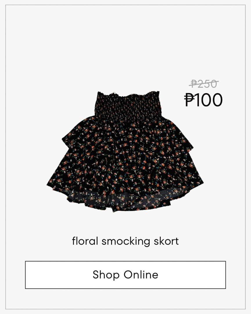 Floral smocking skort (Category: Shorts) located in Manila. Submitted by ella_shop777 (Listing ID 1460172300, Image 1). Description: .