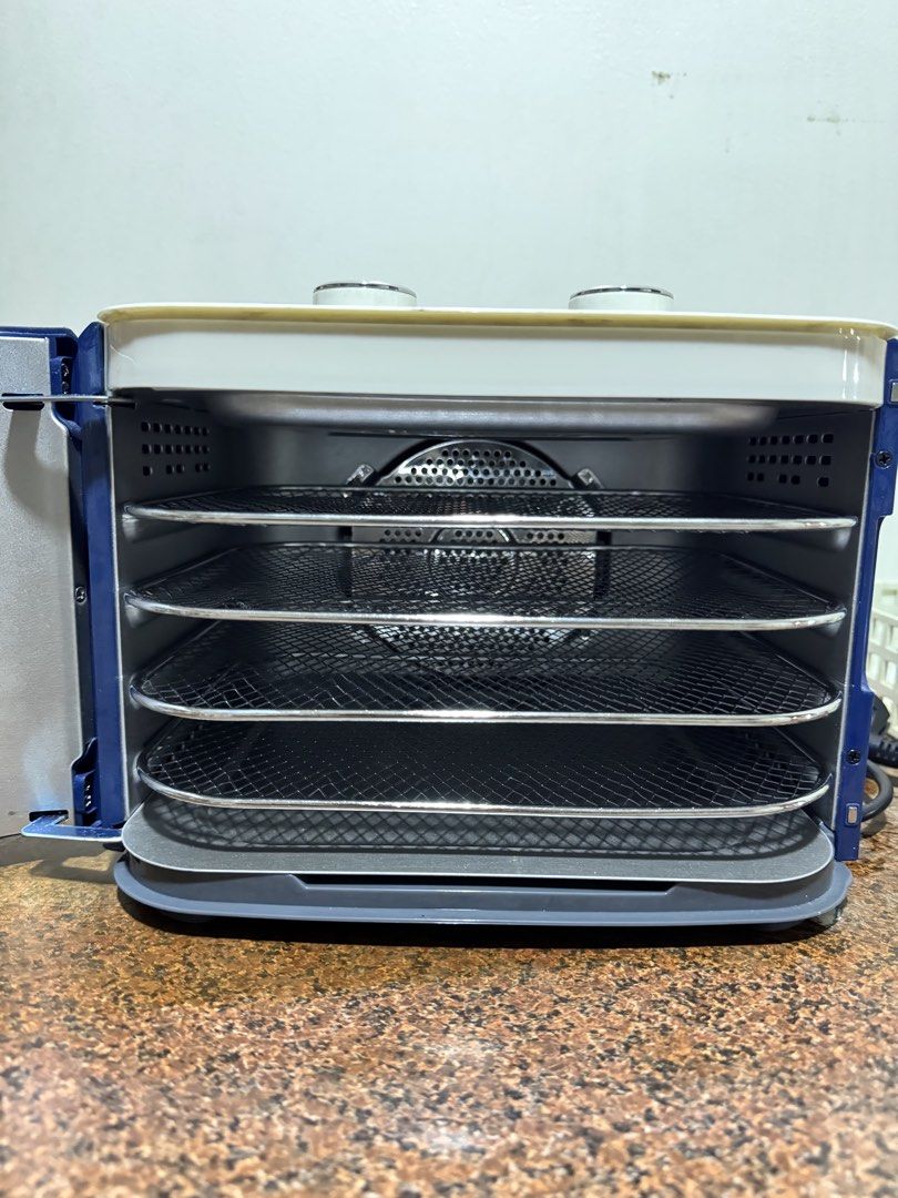 Food Dehydrator Baumann (Category: Fryers) located in Manila. Submitted by rnc.shop (Listing ID 1460239362, Image 3). Description: Manila pickup location Good condition, like new Features: Extends your food’s shelf life Adjustable timer, temperature control, and 4-drawer mesh drying trays Net Weight: 3 KGs Product Dimensions: 13.5 x 13 x 10 IN .