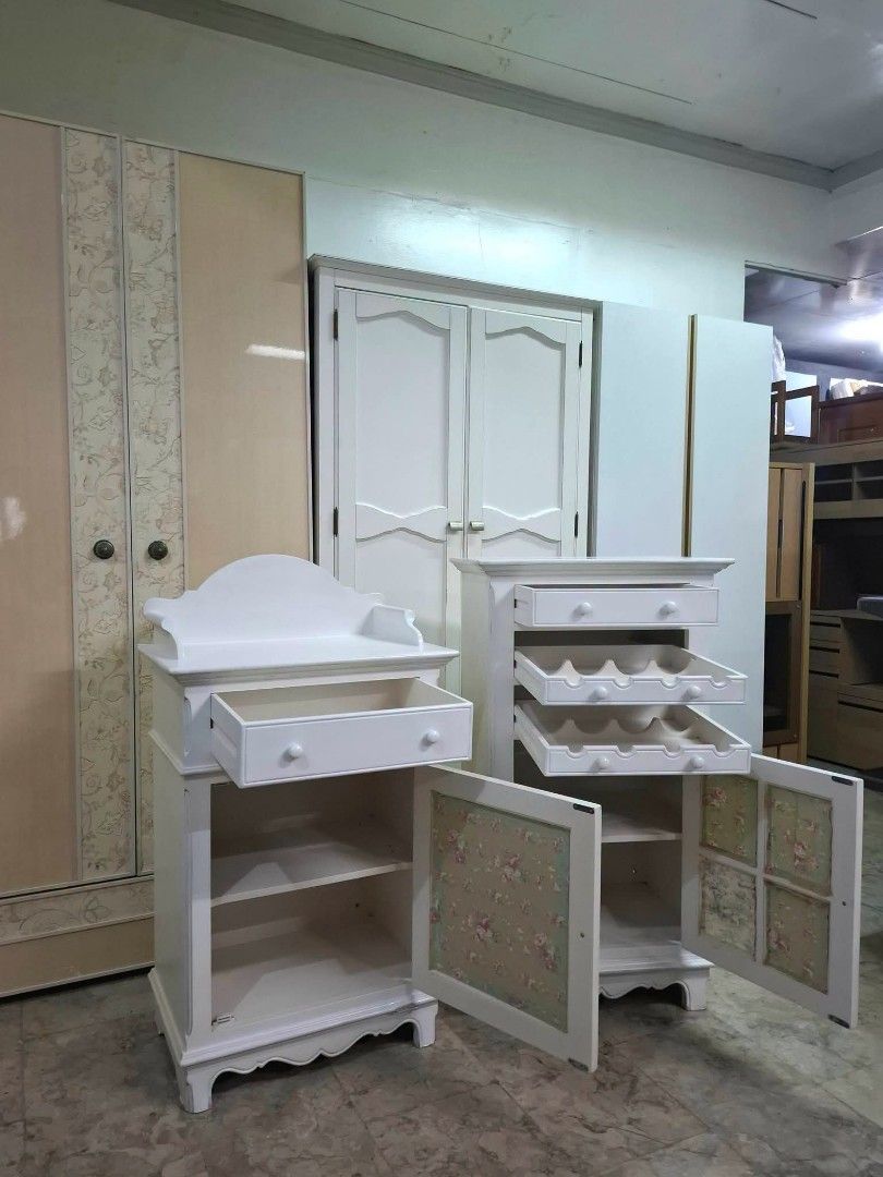 French Style Side Cabinet (Category: Shelves, Cabinets & Racks) located in Quezon City. Submitted by dannikkishoppe2 (Listing ID 1460196718, Image 3). Description: French Style Side Cabinet ‼️₱8000‼️ Please manage your expectations as there might be minimal flaws. Color may vary due to lighting, it may appear darker or lighter in person. Check photos first before buying. Please refrain from purchasing if you are particular about USED items and im