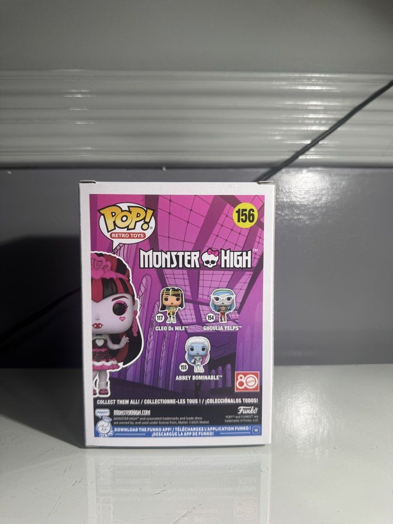 Funko Pop Monster High Draculaura #156 (Category: Figurines & Statues) located in Quezon City. Submitted by garagetoyz01 (Listing ID 1460107059, Image 3). Description: Funko Pop Monster High Dracula #156❗️ Metro Manila 🛵 Delivery via Lalamove Delivery Fee Shouldered by Buyer Meet Up : Sm North Tower , Sm Grand Central & Ayala Cloverleaf (By Schedule) Mode of Payment : Gcash or Cash 🔵⚪️ PM for Details if Interested.